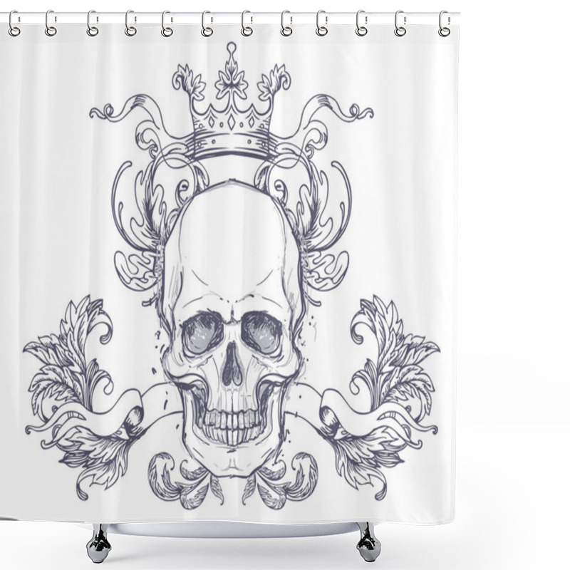 Personality  Gothic Coat Of Arms With Skull  Shower Curtains