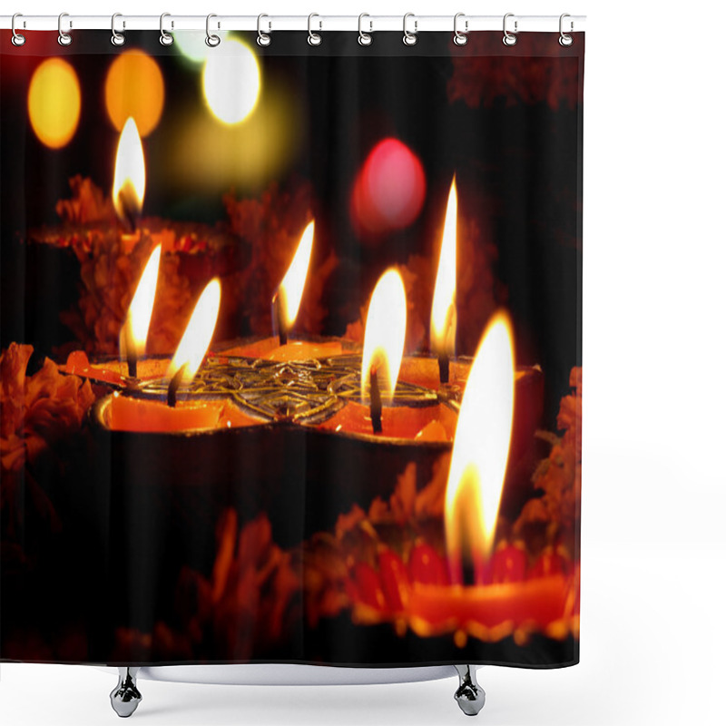 Personality  Diwali Ritual Lamps Shower Curtains