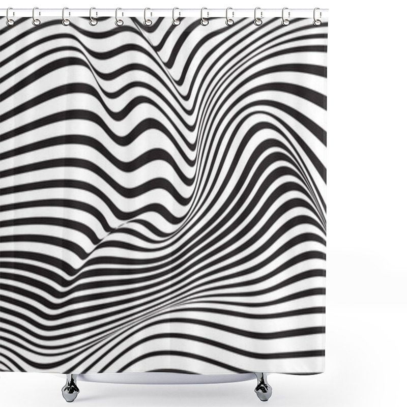 Personality  Abstract Mobious Wave Vibrant Optical Background  Shower Curtains