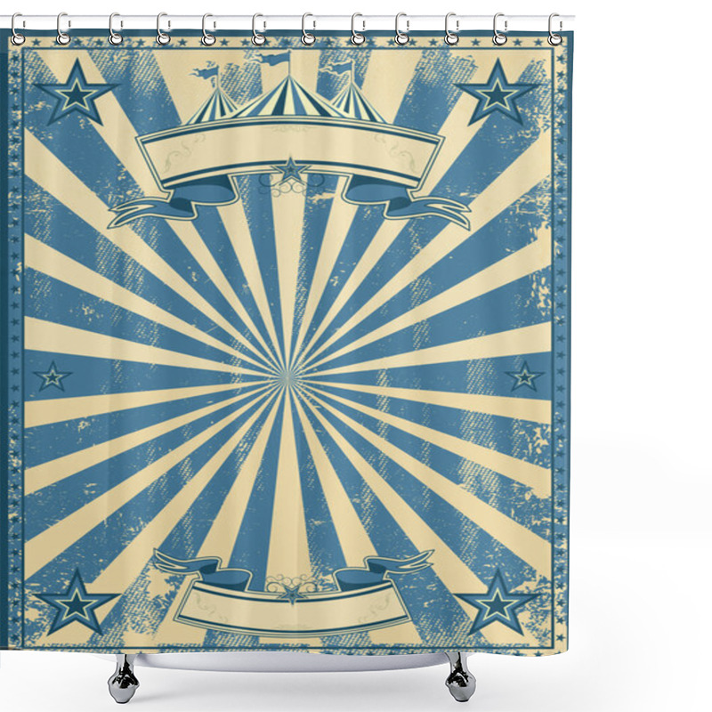 Personality  Blue Circus Retro Shower Curtains