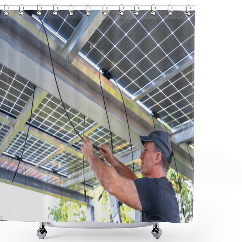 Personality  Installation Of Semitransparent Solar Modules Shower Curtains