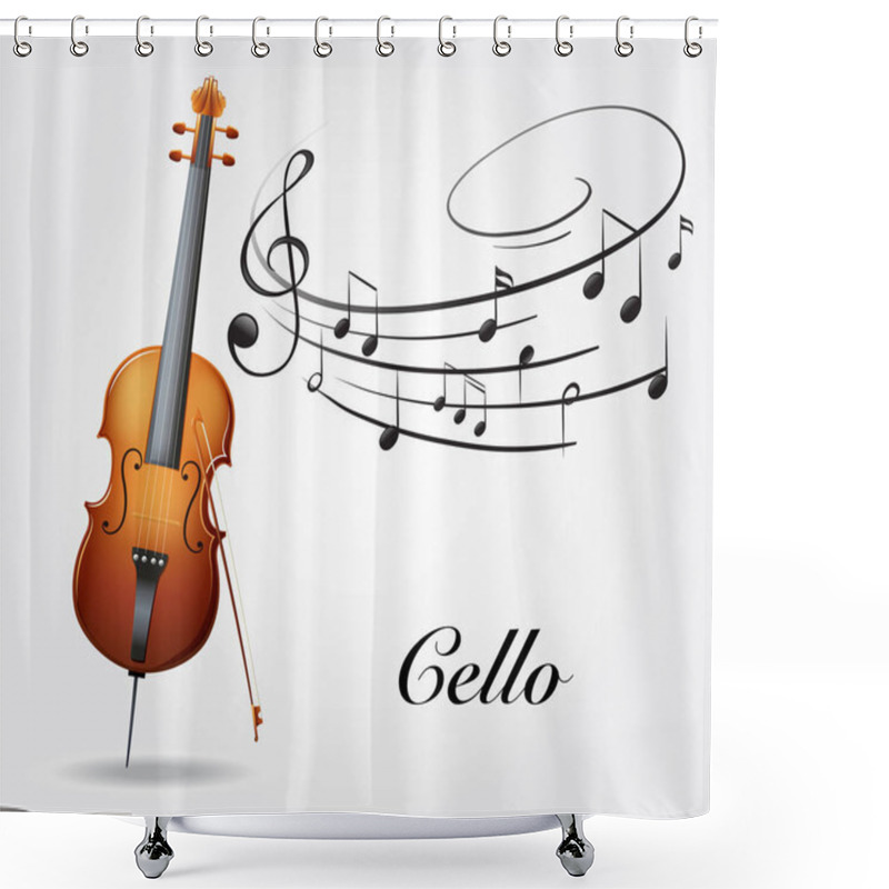 Personality  Cello And Music Notes Shower Curtains