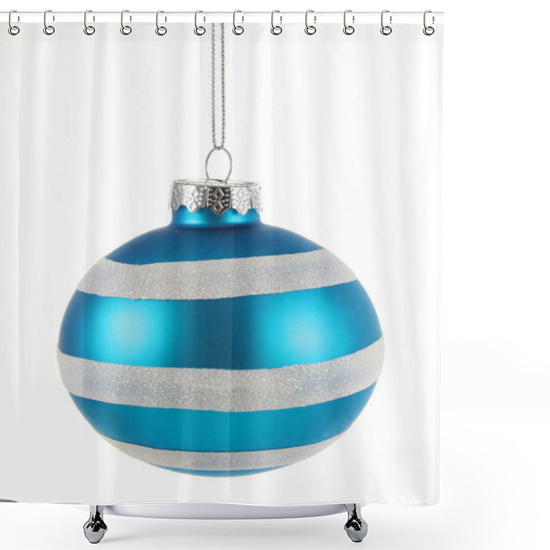 Personality  Blue Striped Bauble Shower Curtains