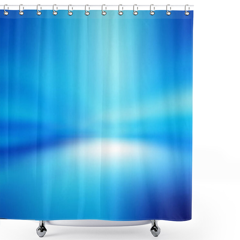 Personality  Blue Empty Room Studio Gradient Used For Background And Display Your Product Shower Curtains