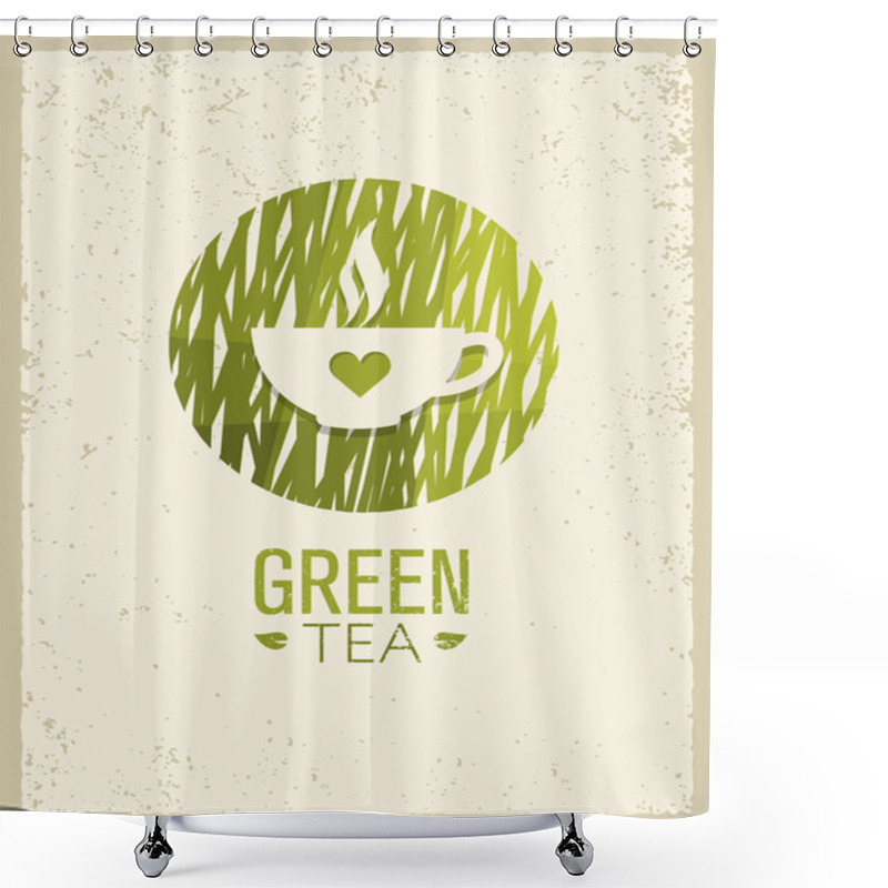 Personality  Organic Green Tea Cup Shower Curtains