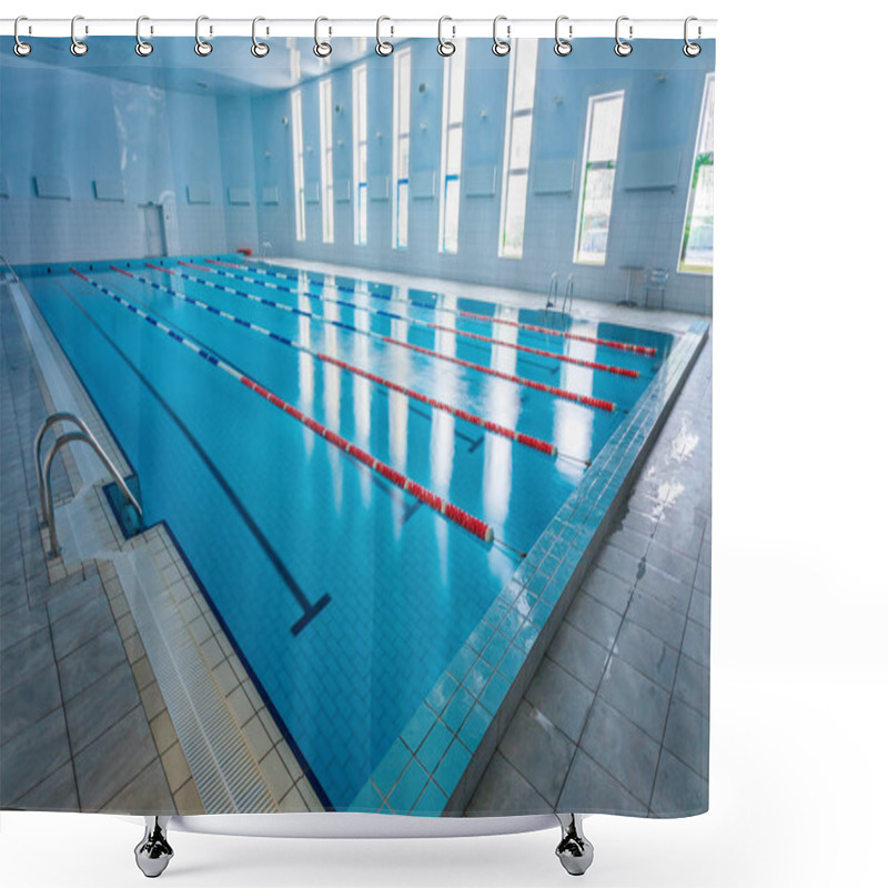 Personality  Swimming Pool With Race Tracks Shower Curtains