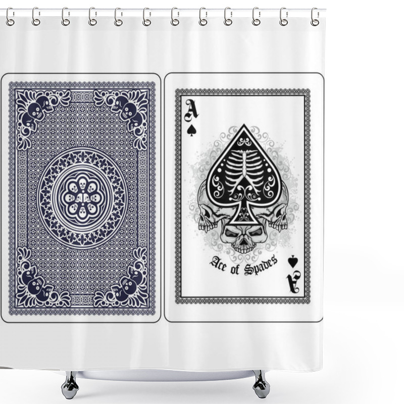 Personality  Playing Card,ace Of Spades With Skull Shower Curtains