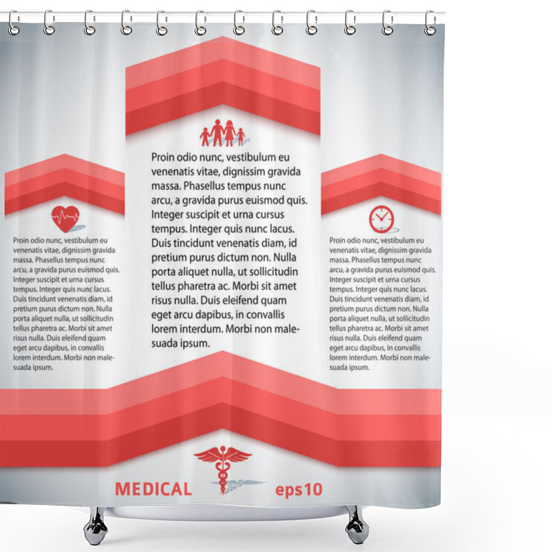 Personality  Medical-red-line-page-template-presentation Shower Curtains