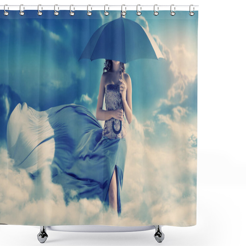 Personality  Pretty Lady Walking Into The Paradise Shower Curtains