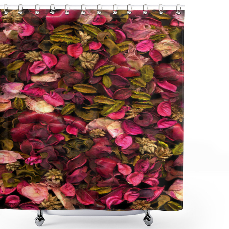 Personality  Dried Flowers & Leaves Background Shower Curtains