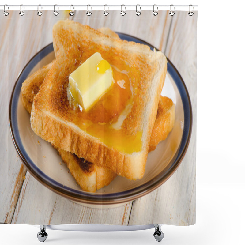 Personality  Slices Of  Toast Bread Shower Curtains