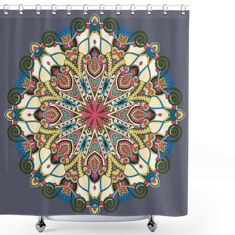 Personality  Mandala, Circle Decorative Spiritual Indian Symbol Of Lotus Flow Shower Curtains