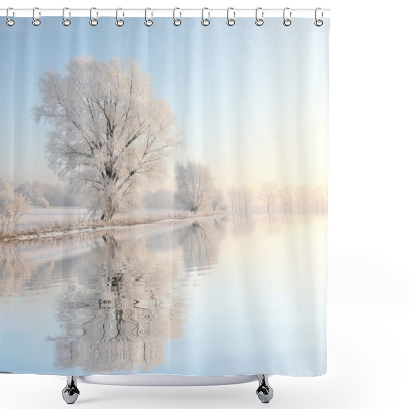 Personality  Winter Landscape At Dawn Shower Curtains