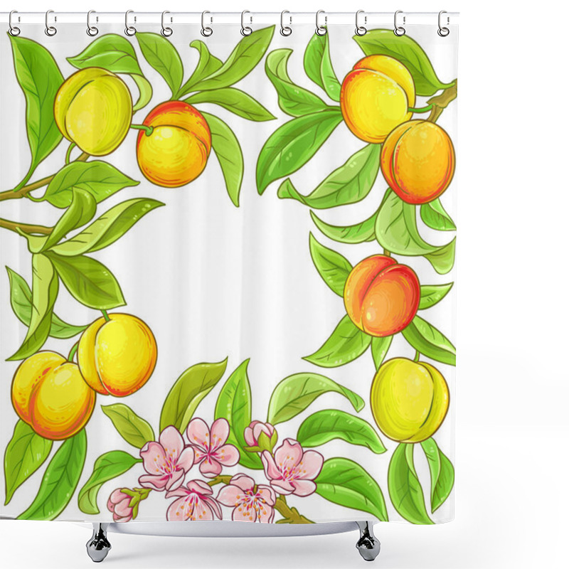 Personality  Peach Vector Frame On White Background Shower Curtains