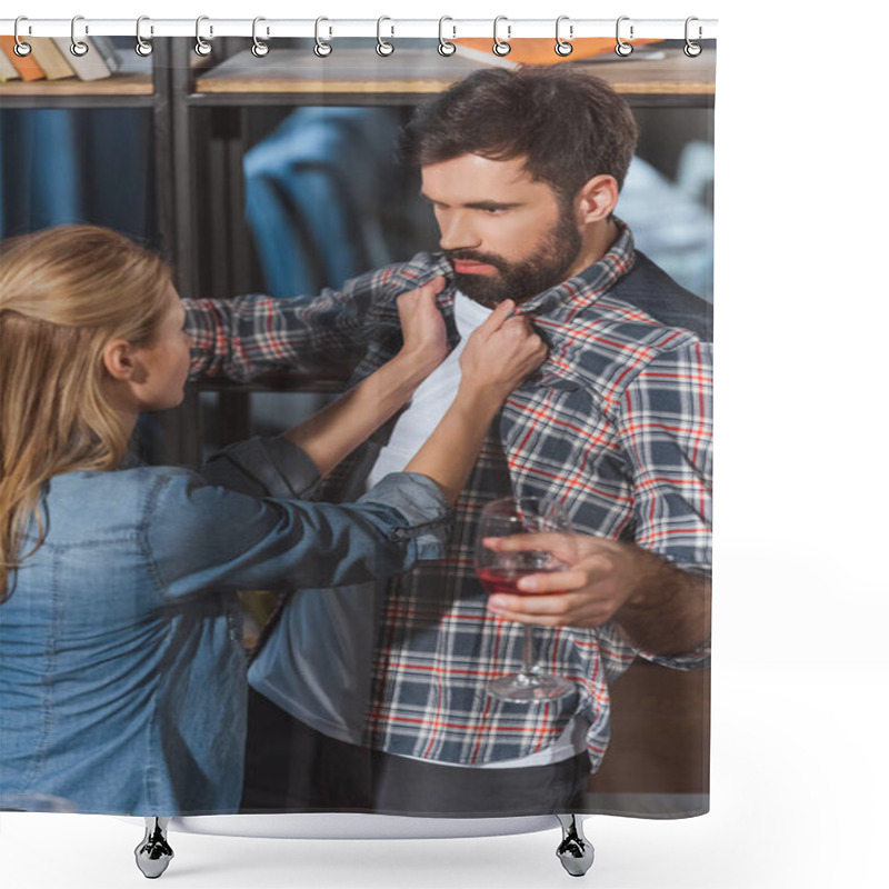 Personality  Girl Fights With Her Boyfriend Shower Curtains