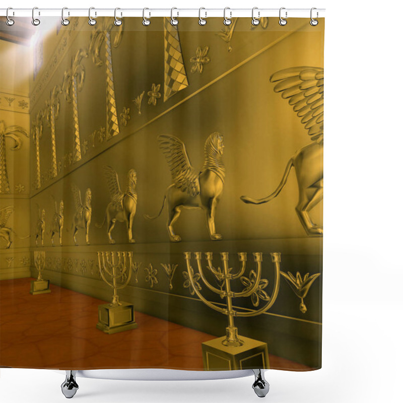 Personality  Interior Of King Solomon Holy Temple  Shower Curtains