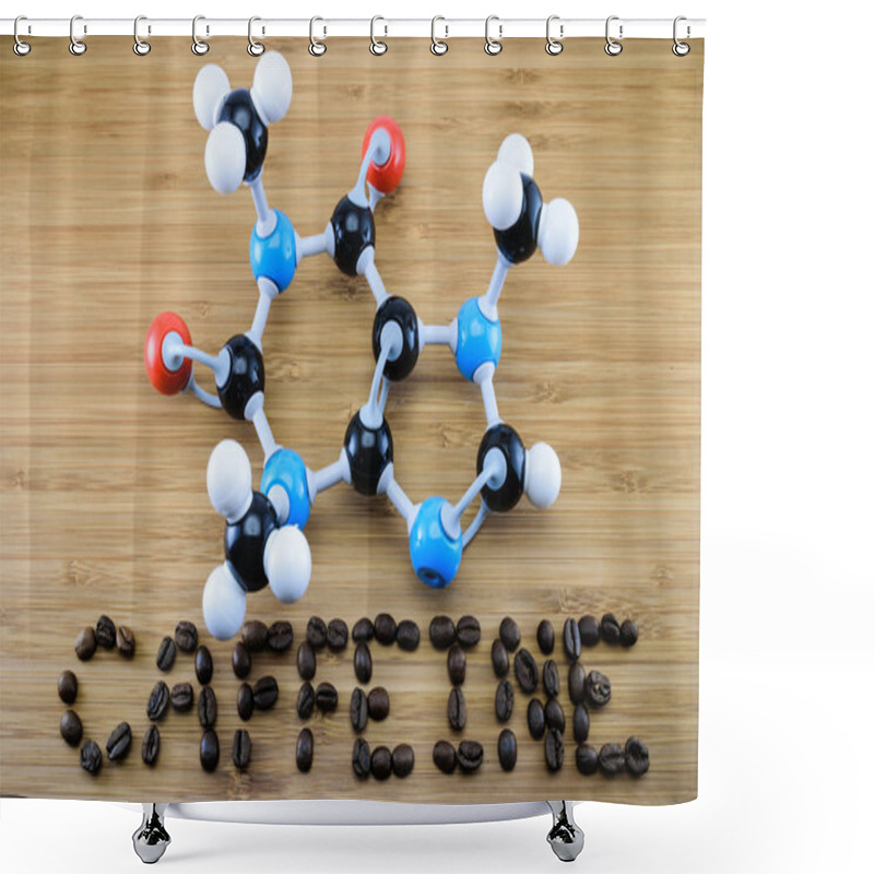 Personality  Caffeine Molecule Shower Curtains