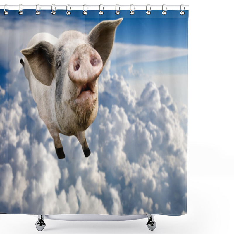 Personality  Flying Pig Shower Curtains