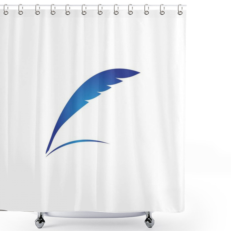 Personality  Feather Logo Vector Template Design Shower Curtains