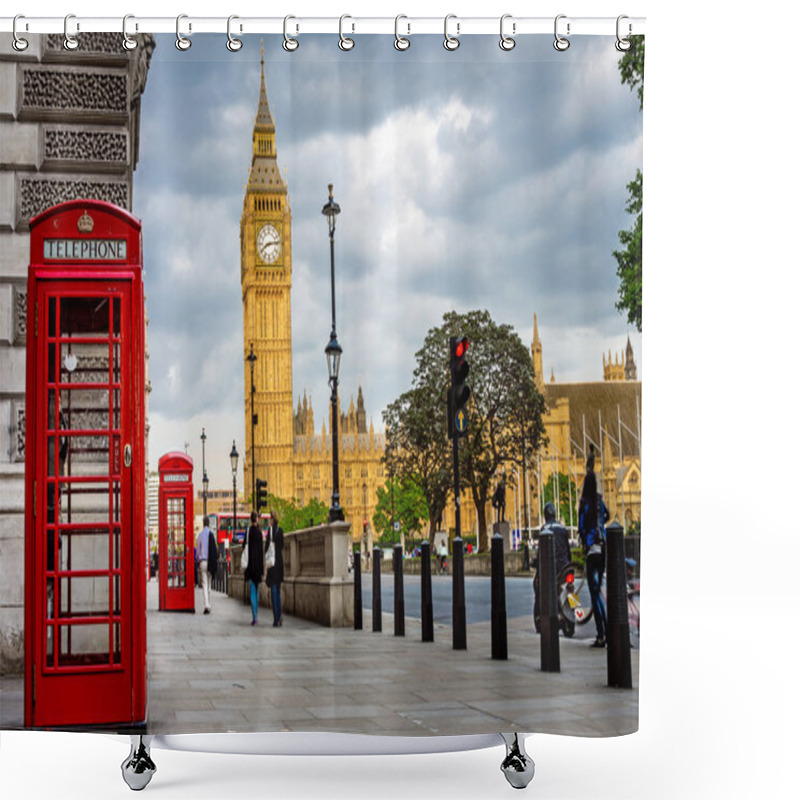 Personality  BIg Ben On A Cloudy Day Shower Curtains