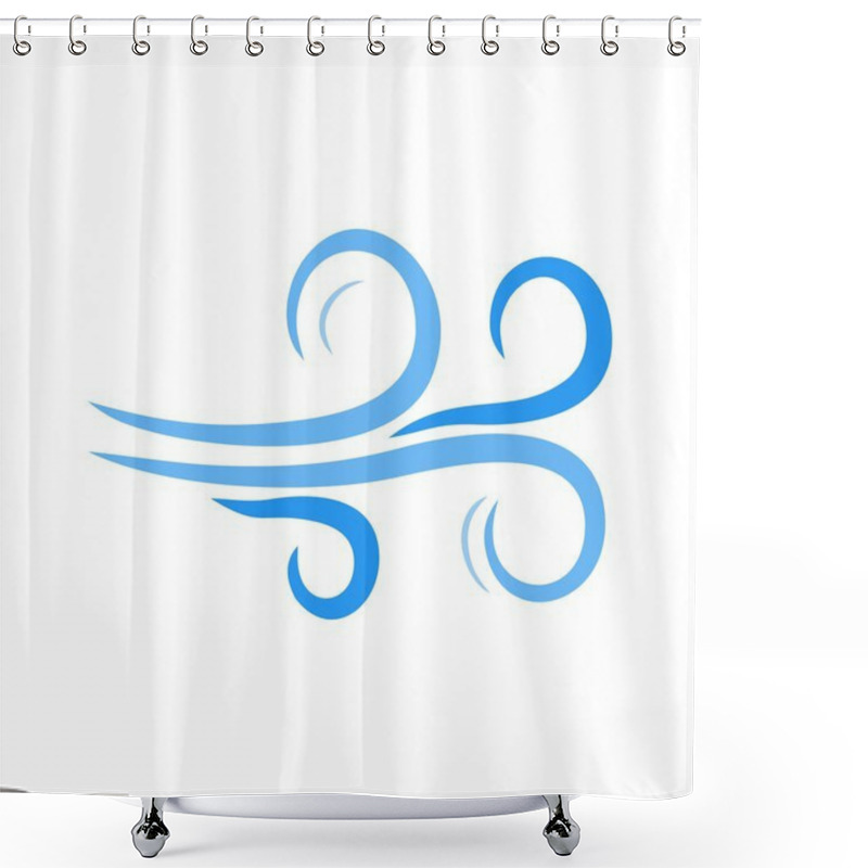 Personality  Blowing Wind Icon Shower Curtains