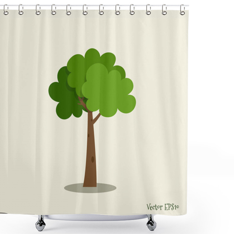 Personality  Abstract Stylized Tree. Vector Illustration. Shower Curtains