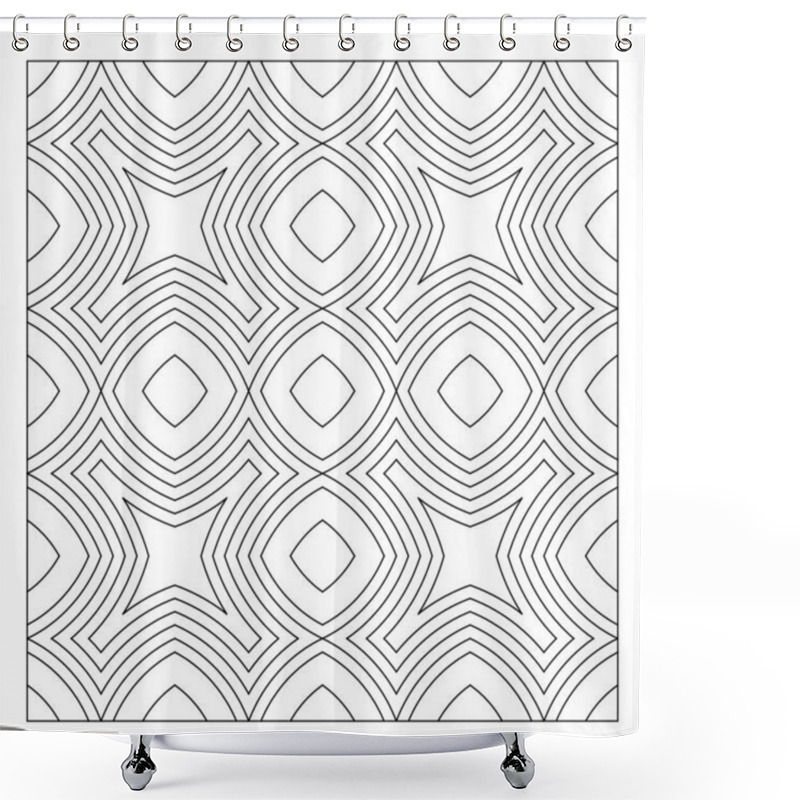 Personality  Tile Pattern Design. Composition Of Offset Diamonds And Rounds. Suitable For Texture, Surface Element And Coloring #306. EPS8. Shower Curtains