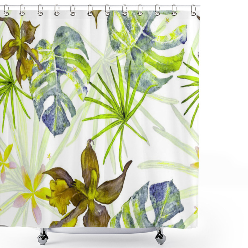 Personality  Orchid Seamless Pattern. Shower Curtains