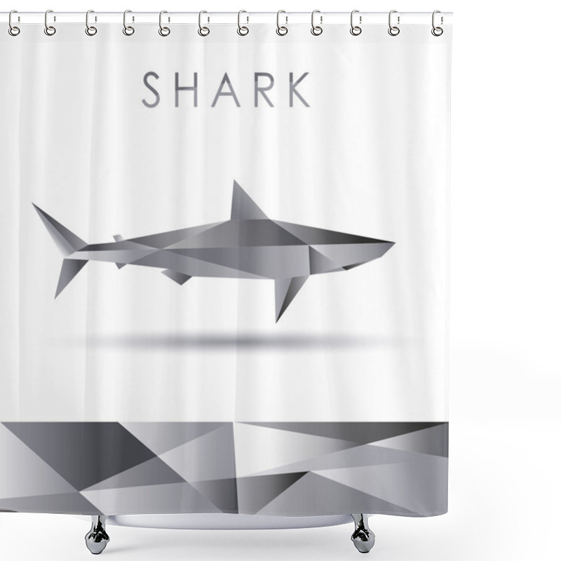 Personality  Shark Abstract Vector Portrayal Shower Curtains