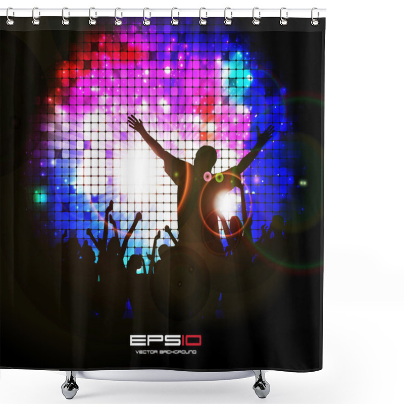 Personality  Music Event Background. Vector Eps10 Illustration. Shower Curtains