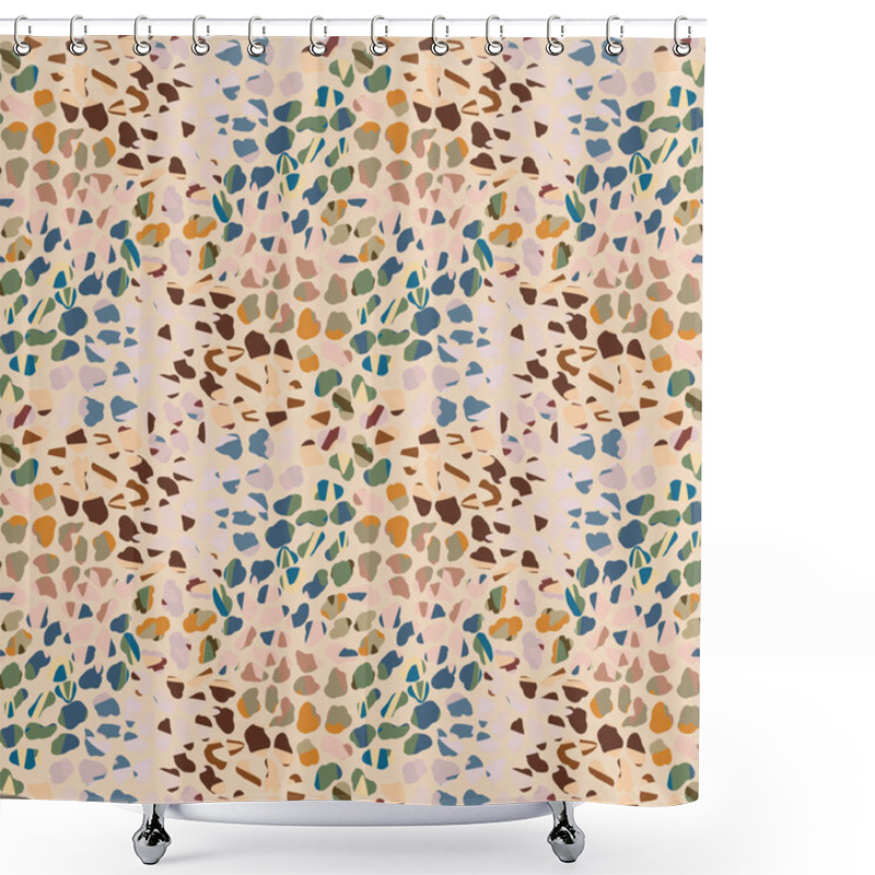 Personality  Camouflage All Over Print Playful Vector Texture. Modern Animal Skin Hand Drawn. Seamless Spotty Pattern Background. For Masculine Camo Textured Wallpaper, Fashion And Home Decor. All Over Tile EPS 10 Shower Curtains