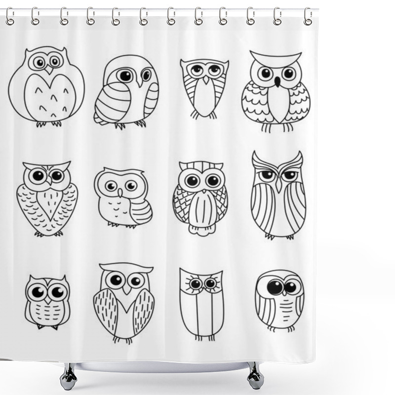 Personality  Cartoon Owls And Owlets Shower Curtains