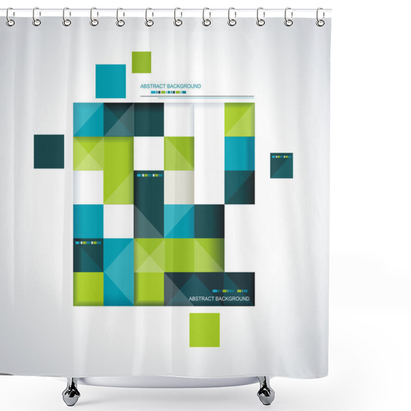 Personality  Vector Abstract Squares Background Illustration Shower Curtains