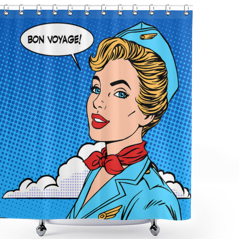 Personality  Bon Voyage Stewardess Tourism Travel Flight Shower Curtains