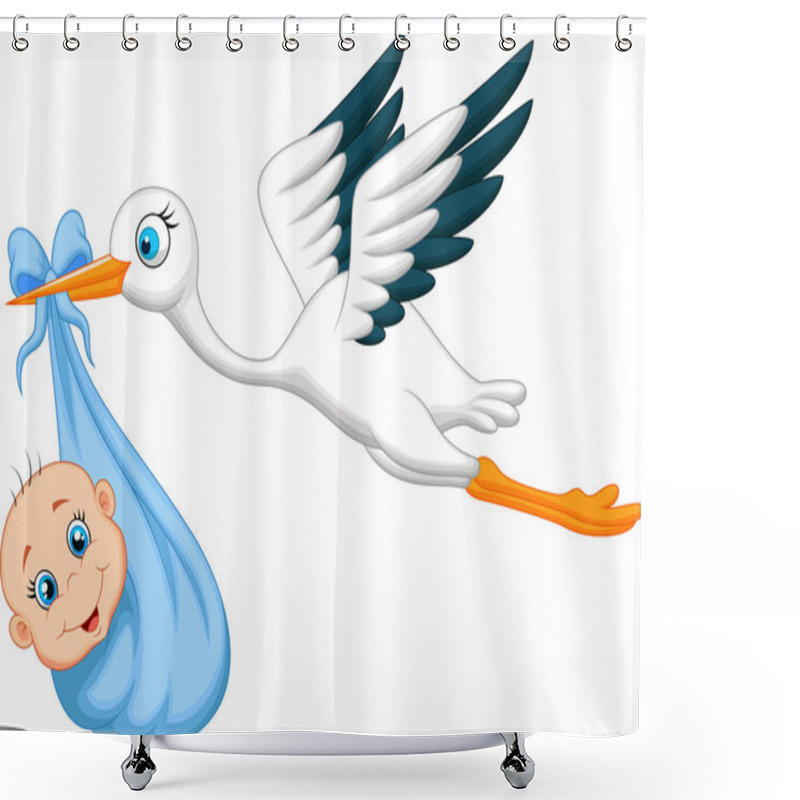 Personality  Stork With Baby Shower Curtains