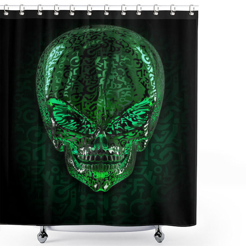 Personality  Alien Skull Shower Curtains