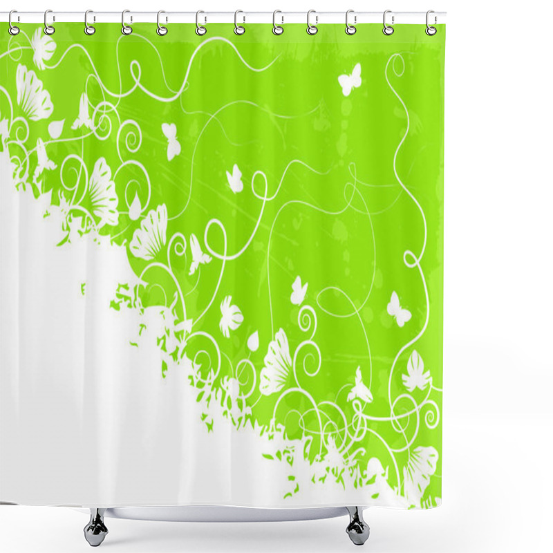 Personality  Ornate Green Background Shower Curtains