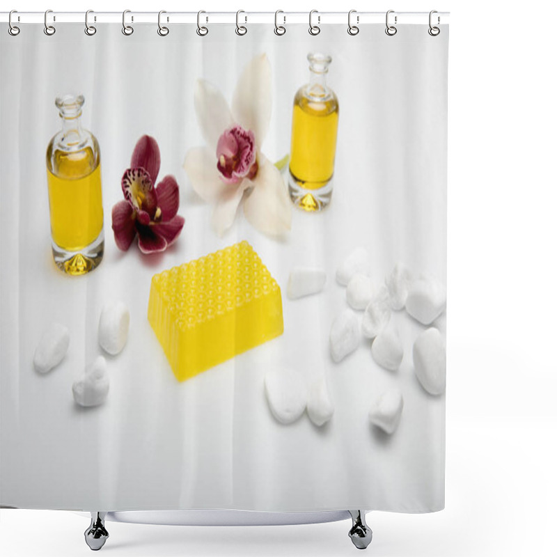 Personality  Honey Soap With Orchids And Oil Shower Curtains