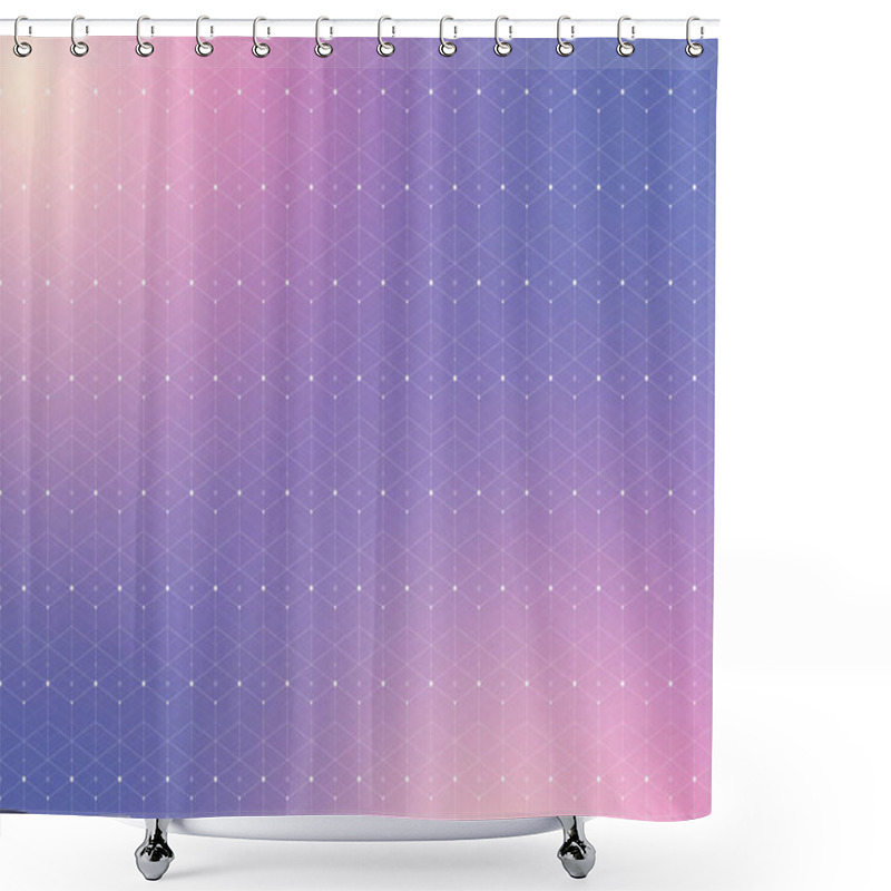 Personality  Geometric Pattern With Connected Lines And Dots. Graphic Background Connectivity. Modern Stylish Polygonal Backdrop Communication Compounds For Your Design. Lines Plexus. Vector Illustration. Shower Curtains