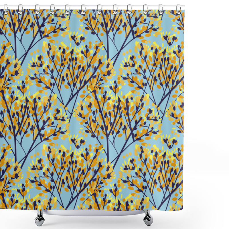 Personality  Concept Abstract Autumn Tree Seamless Pattern Shower Curtains