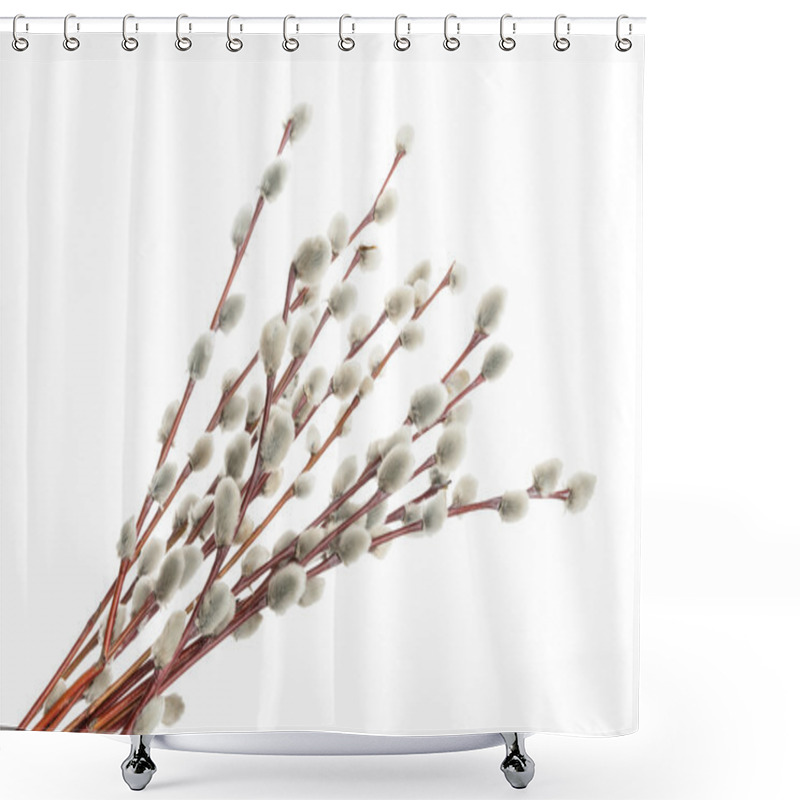 Personality  Willow Twigs Isolated On White. Without Shadow Shower Curtains