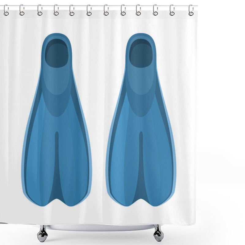 Personality  Diving Vector Flippers Isolated On White Shower Curtains