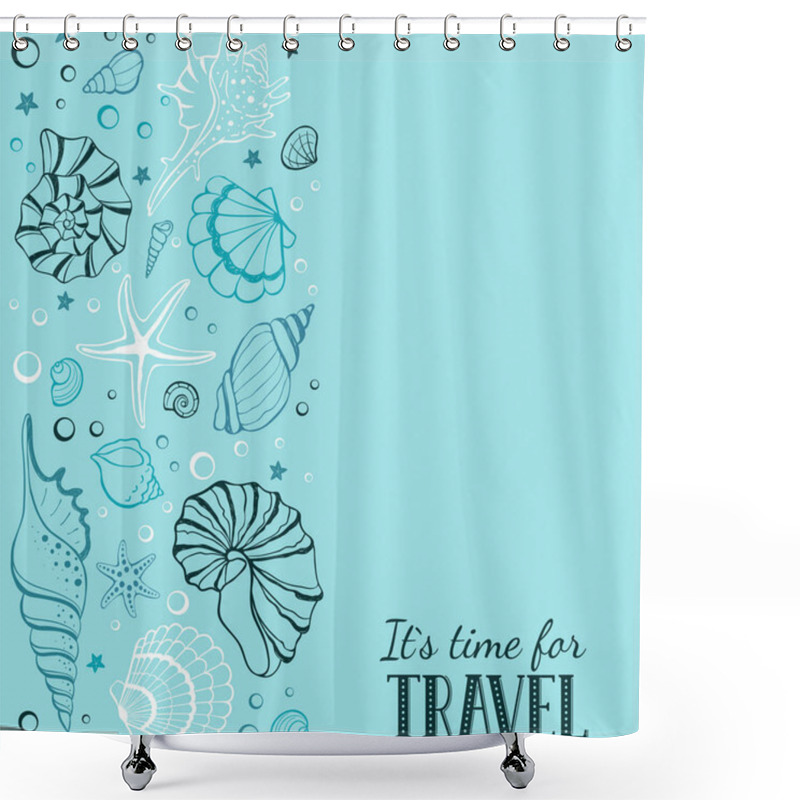 Personality  Travel Time Illustration Shower Curtains