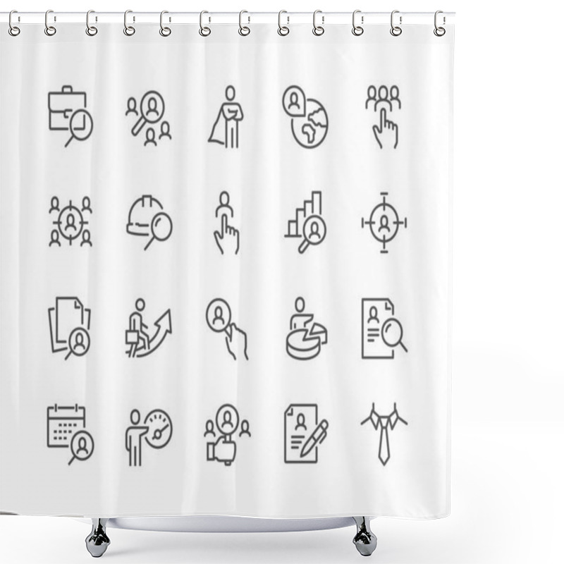 Personality  Line Headhunting Icons Shower Curtains