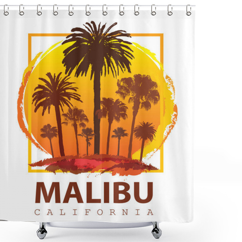 Personality  Summer Vacation And Palm Tree Background. Shower Curtains