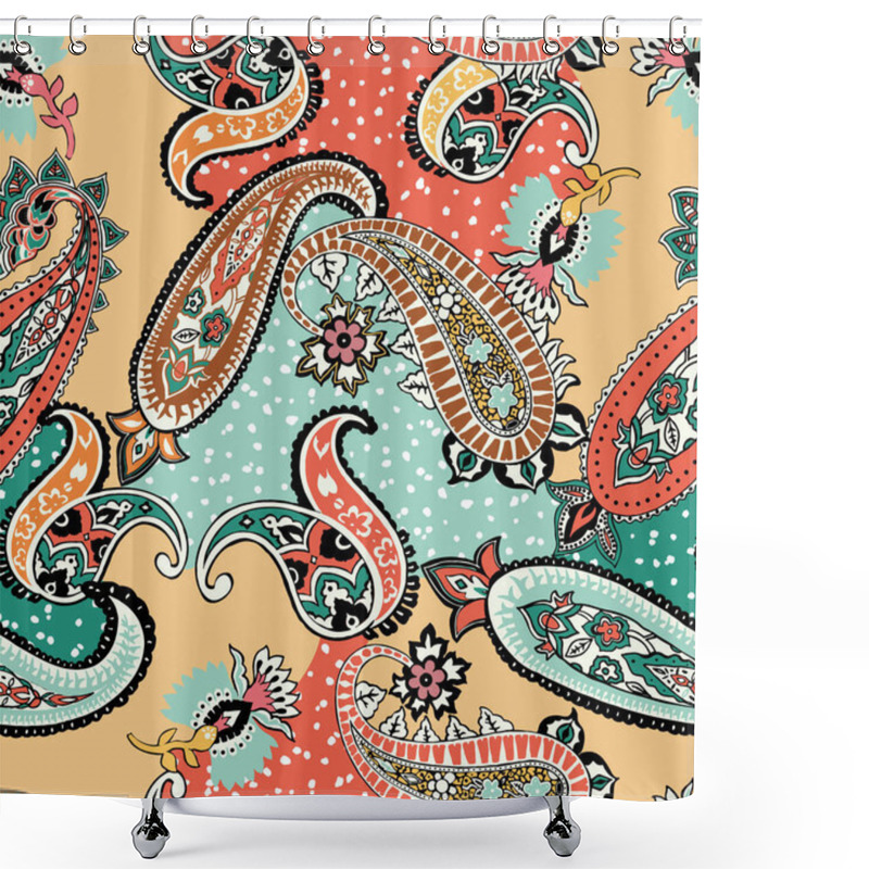 Personality  Modern Paisley Pattern For Textiles And Decoration Shower Curtains