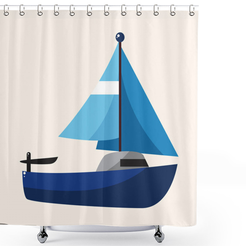 Personality  Transportation Boat Theme Elements Vector,eps Shower Curtains