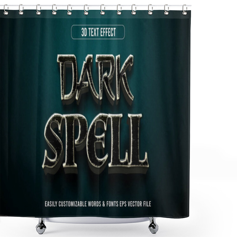 Personality  Dark Spell 3d Editable Text Style Effect Shower Curtains