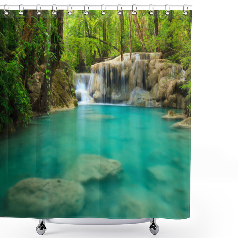 Personality  Erawan Waterfall, Kanchanaburi, Thailand Shower Curtains