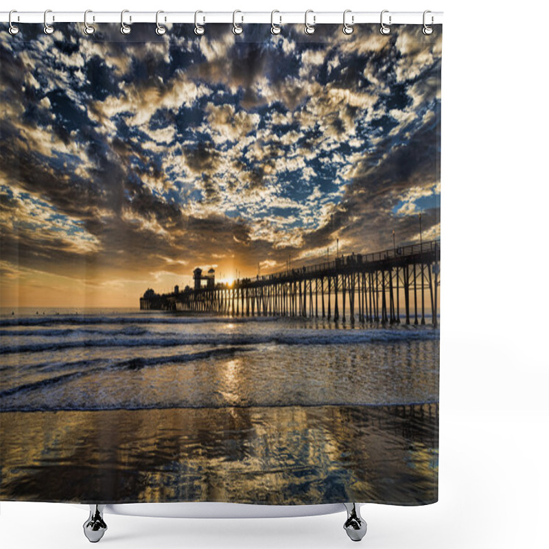 Personality  Sunset At The Oceanside Pier. Shower Curtains